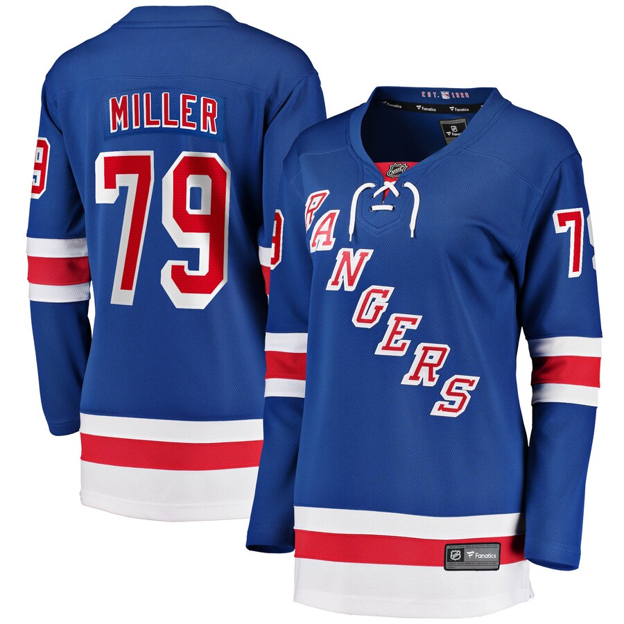Women's New York Rangers K'Andre Miller Fanatics Branded Blue 2017/18 Home Breakaway Jersey - ujerseystore