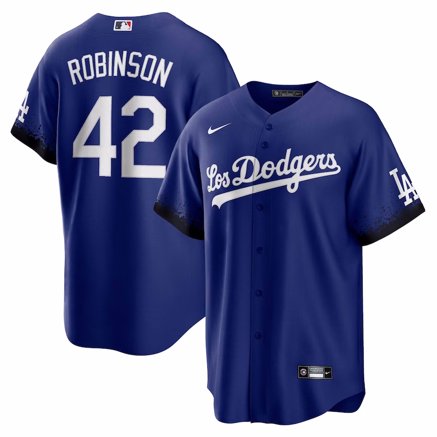 Men's Los Angeles Dodgers Jackie Robinson Nike Royal City Connect Replica Player Jersey - ujerseystore