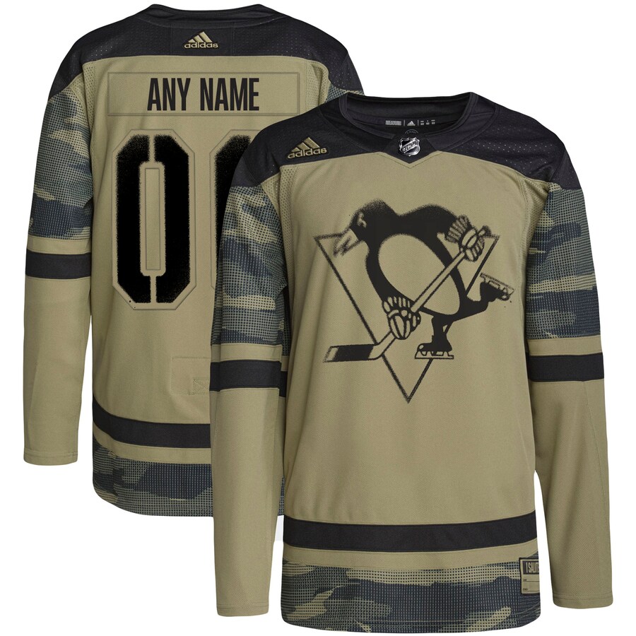 Men's Pittsburgh Penguins adidas Camo Military Appreciation Team Authentic Custom Practice Jersey - ujerseystore