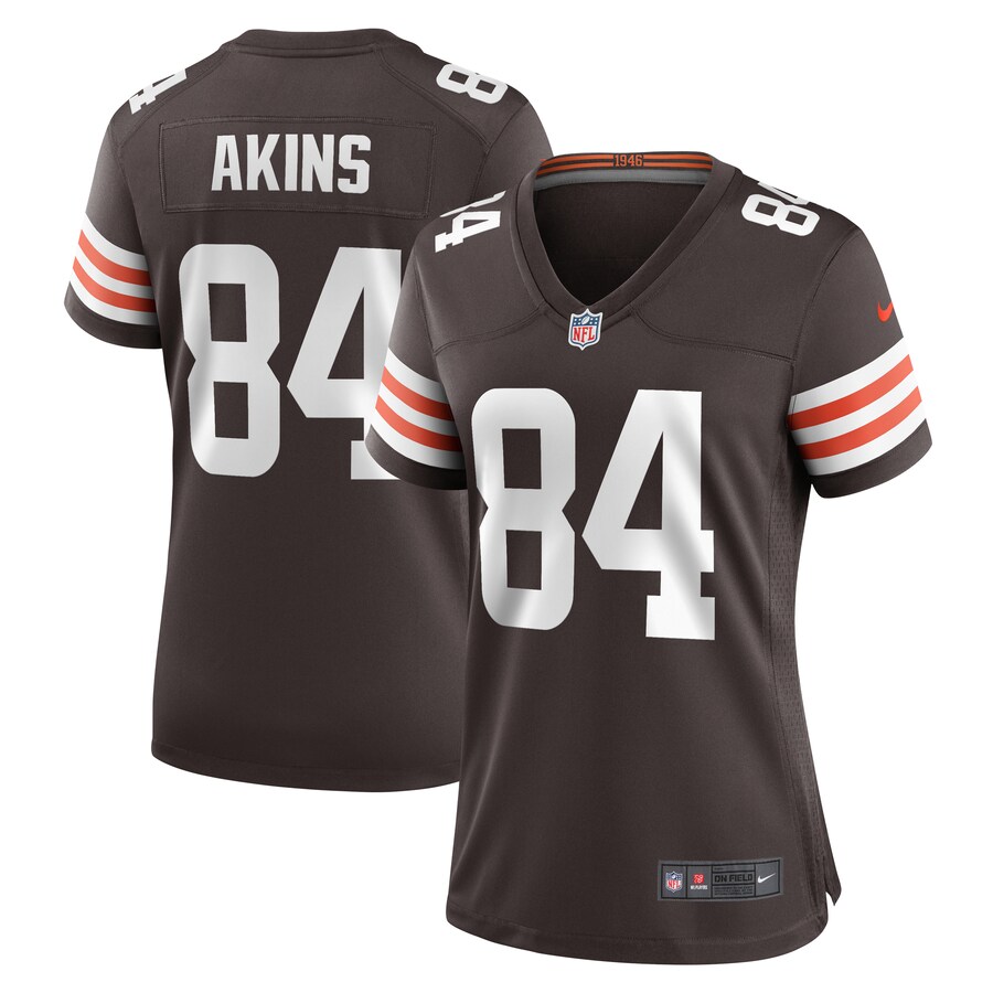 Women's Cleveland Browns Jordan Akins Nike  Brown Team Game Jersey - ujerseystore