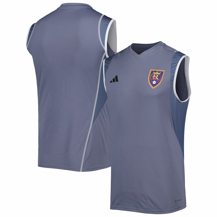 Men's Real Salt Lake adidas Gray 2023 On-Field Sleeveless Training Jersey - ujerseystore