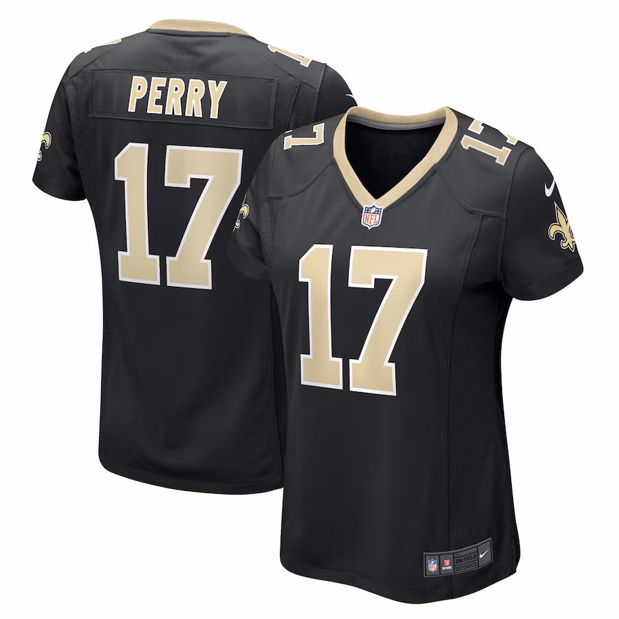 Women's New Orleans Saints A.T. Perry Nike  Black Team Game Jersey - ujerseystore