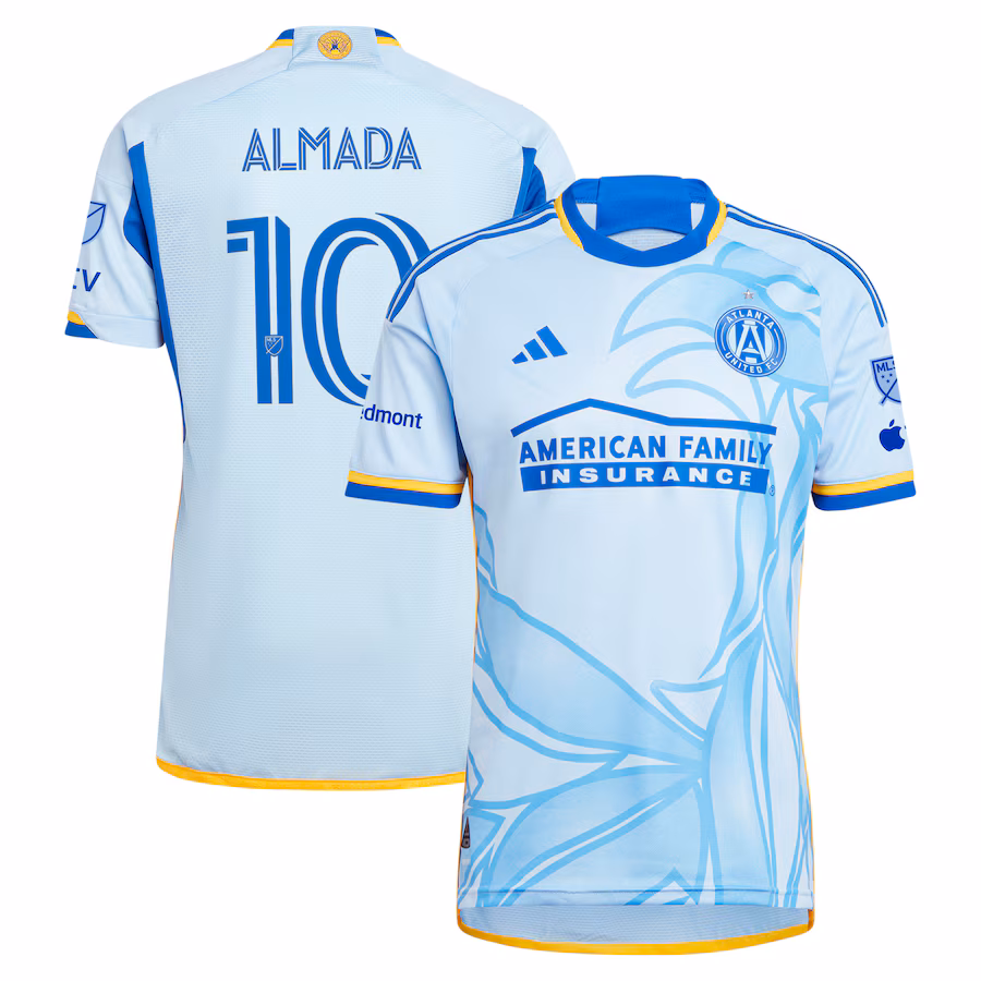 Men's Atlanta United FC Thiago Almada adidas Light Blue 2024 The Resurgens Kit Authentic Player Jersey - ujerseystore