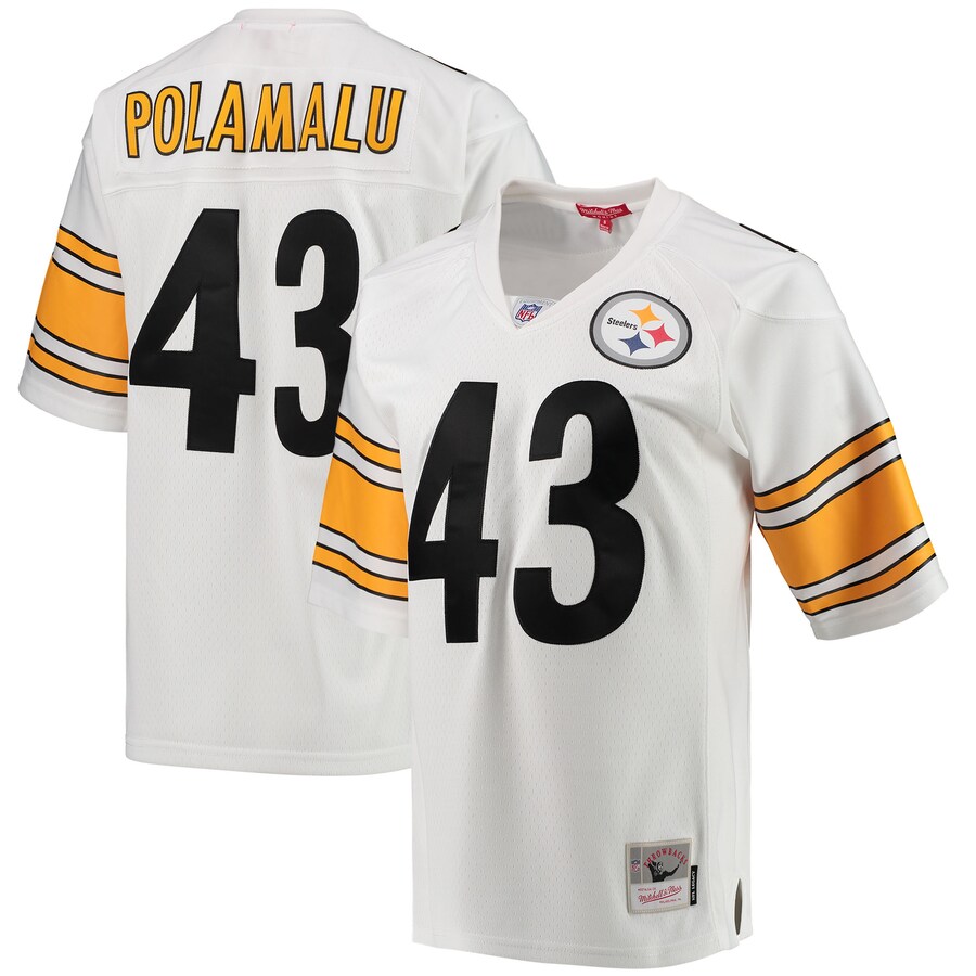 Women's Pittsburgh Steelers Troy Polamalu Mitchell & Ness White 2005 Legacy Replica Team Jersey - ujerseystore