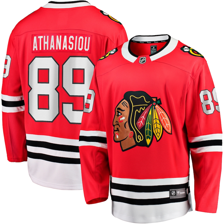 Men's Chicago Blackhawks Andreas Athanasiou Fanatics Red Home Breakaway Jersey - ujerseystore
