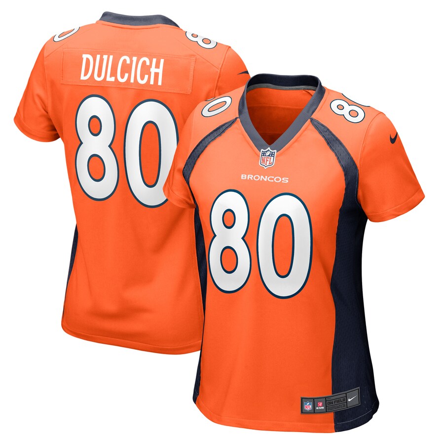 Women's Denver Broncos Greg Dulcich Nike Orange Game Player Jersey - ujerseystore