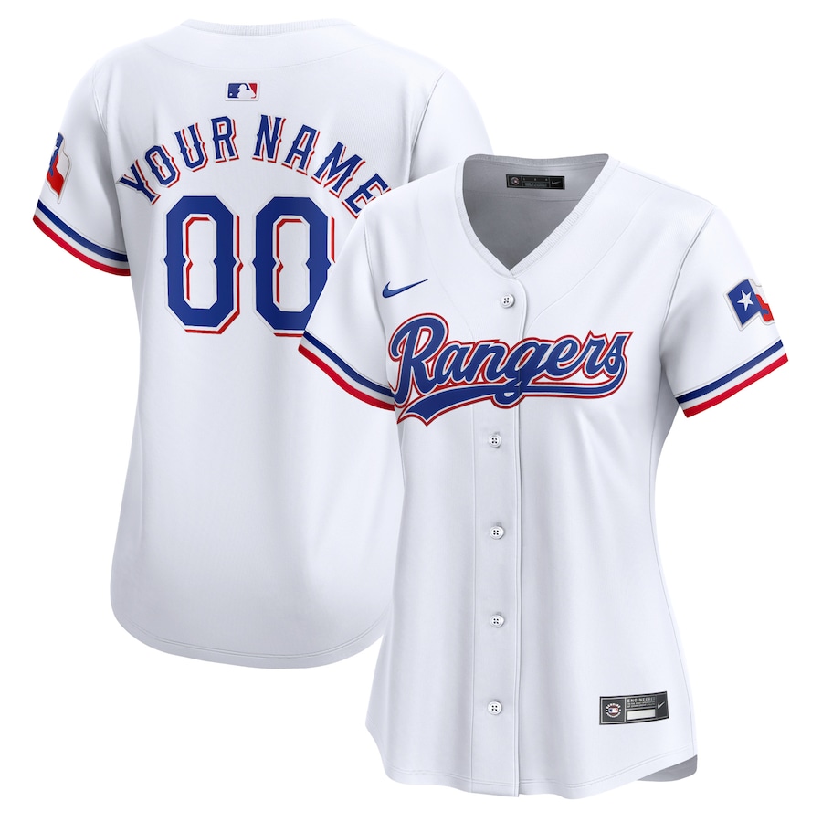 Women's Texas Rangers Nike White Home Limited Custom Jersey - ujerseystore
