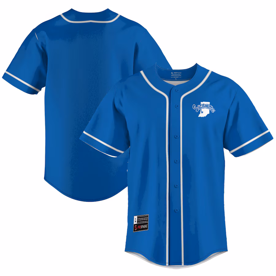 Men's GameDay Greats  Royal Indiana State Sycamores  Lightweight Baseball Jersey - ujerseystore