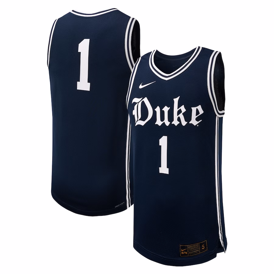 #1 Duke Blue Devils Nike Replica Basketball Jersey - Black - ujerseystore