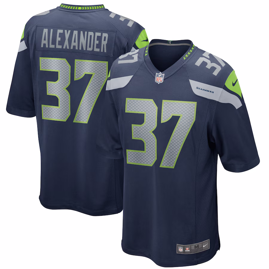 Men's Seattle Seahawks Shaun Alexander Nike College Navy Game Retired Player Jersey - ujerseystore