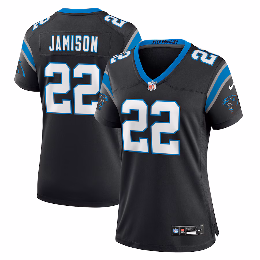 Women's Carolina Panthers D'Shawn Jamison Nike  Black Team Game Jersey - ujerseystore