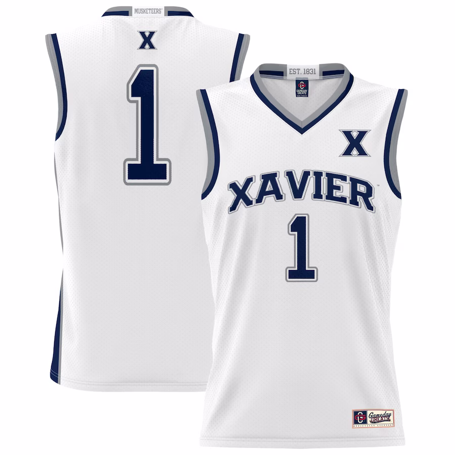 #1 Xavier Musketeers GameDay Greats Youth Lightweight Basketball Jersey - White - ujerseystore