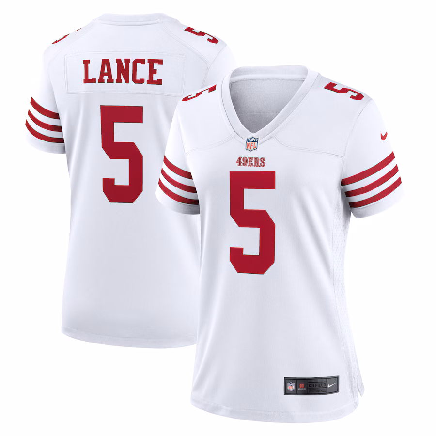 Women's San Francisco 49ers Trey Lance Nike White Player Jersey - ujerseystore