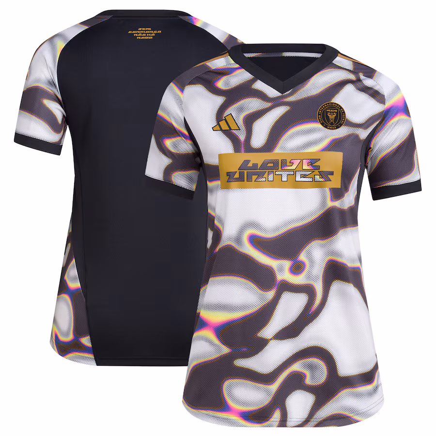 Women's Inter Miami CF adidas Black 2024 Pride Pre-Match Top - ujerseystore