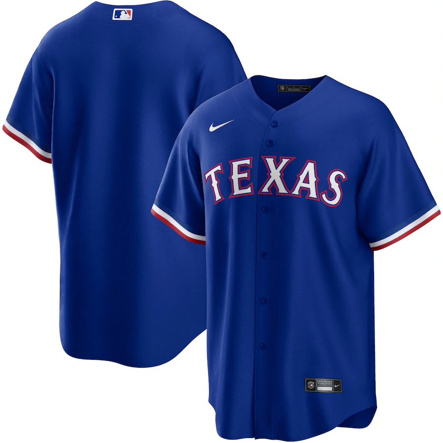 Men's Texas Rangers Nike Royal Alternate Replica Team Logo Jersey - ujerseystore