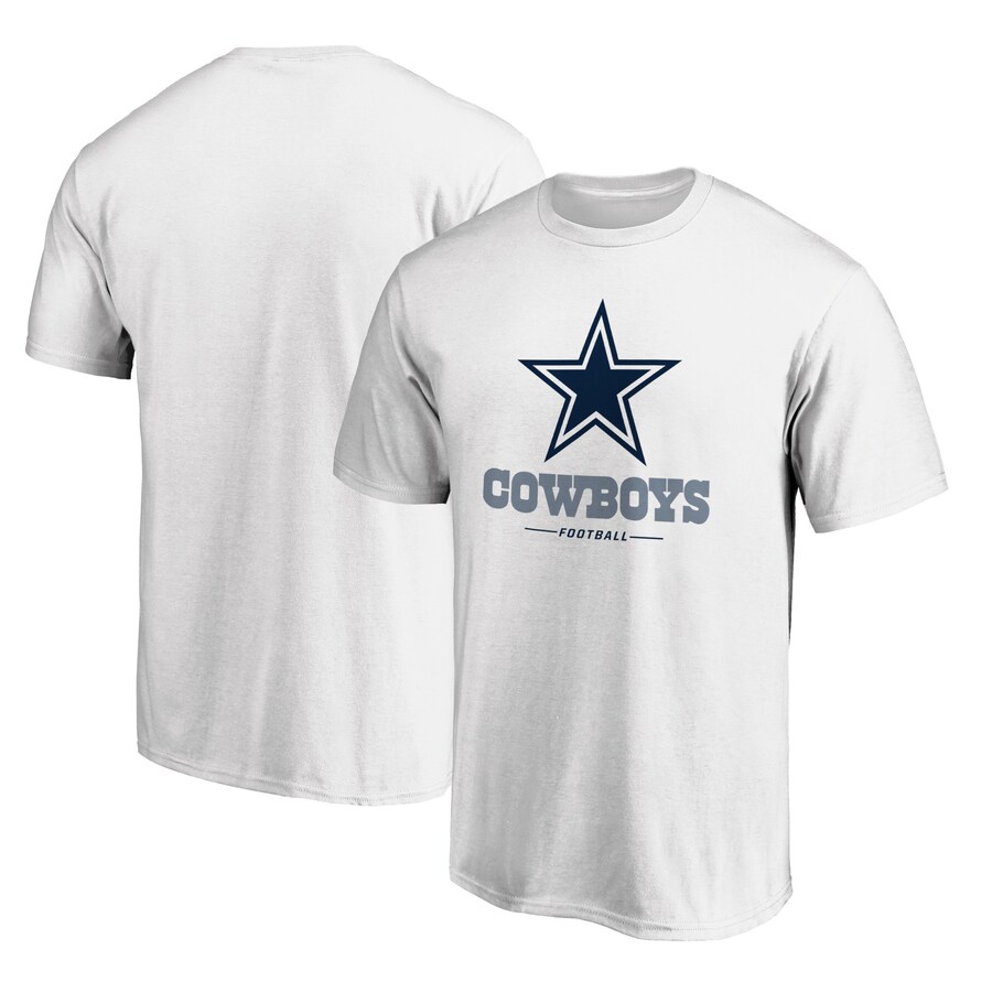 Men's Dallas Cowboys White Team Lockup T-Shirt - ujerseystore