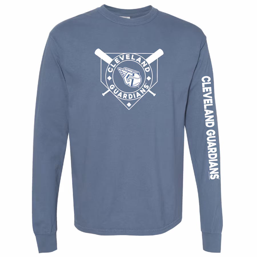 Women's Cleveland Guardians Soft as a Grape Navy Pigment Dye Long Sleeve T-Shirt - ujerseystore