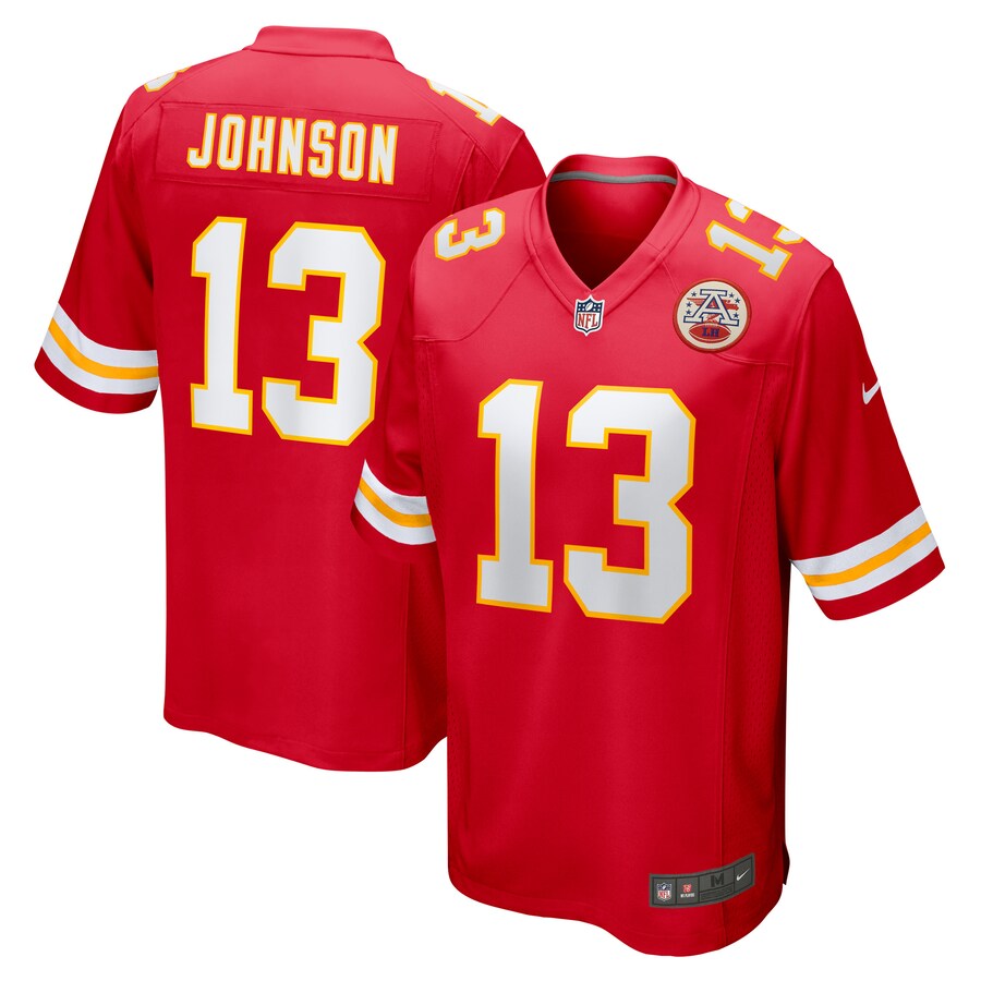 Men's Kansas City Chiefs Nazeeh Johnson Nike Red Game Player Jersey - ujerseystore