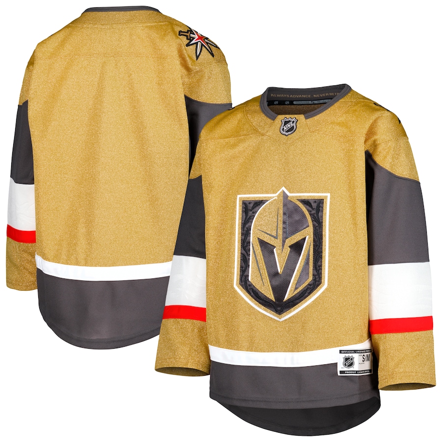 Youth Vegas Golden Knights Gold 2021/22 Home Premier Jersey - ujerseystore