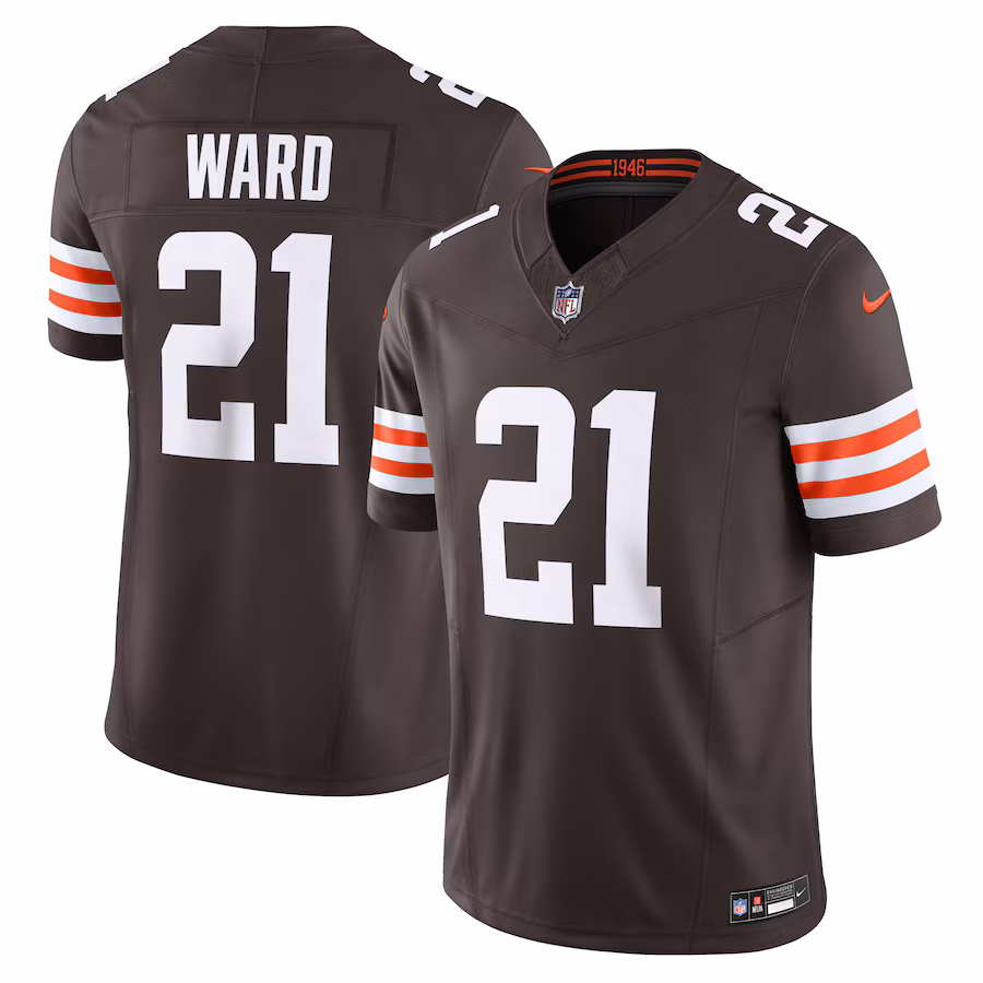 Men's Cleveland Browns Denzel Ward Nike Brown Vapor F.U.S.E. Limited Jersey - ujerseystore