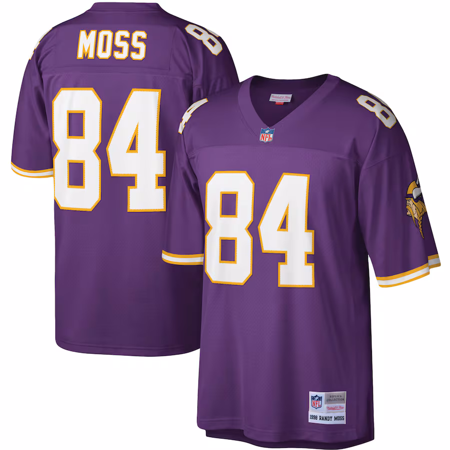 Men's Minnesota Vikings Randy Moss Mitchell & Ness Purple Legacy Replica Jersey - ujerseystore