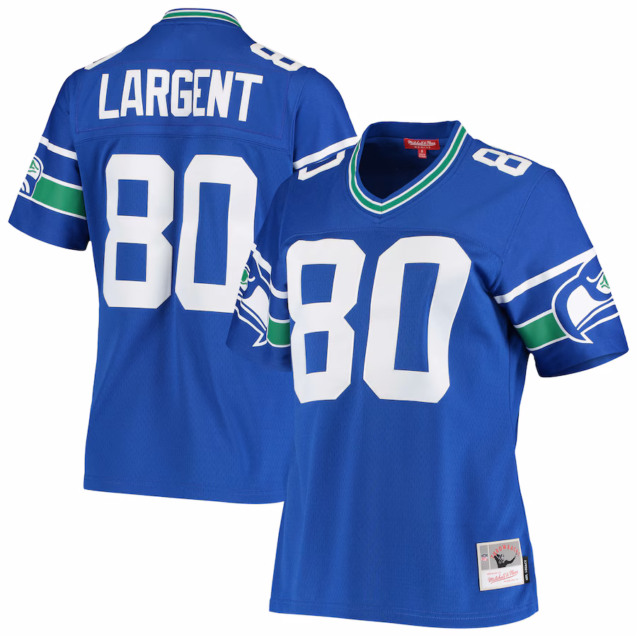 Women's Seattle Seahawks Steve Largent Mitchell & Ness Royal 1985 Legacy Replica Jersey - ujerseystore