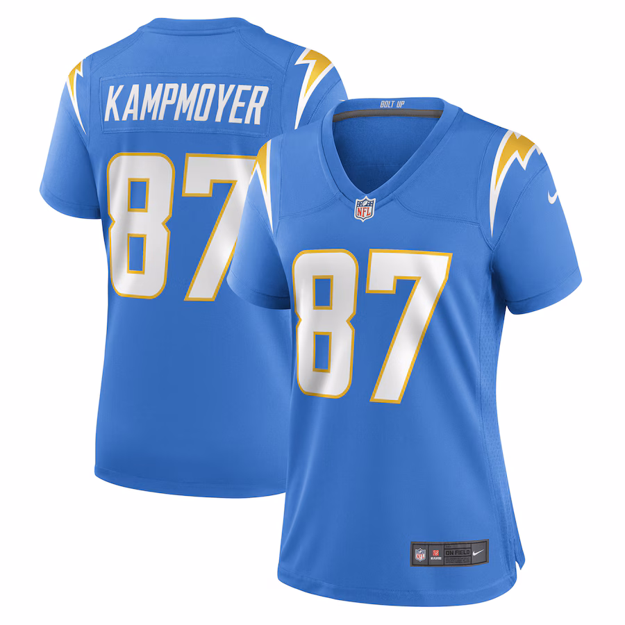 Women's Los Angeles Chargers Hunter Kampmoyer Nike Powder Blue Game Player Jersey - ujerseystore