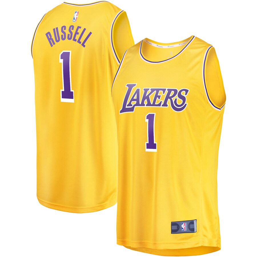 Youth Los Angeles Lakers D'Angelo Russell Fanatics Gold Fast Break Player Jersey - Icon Edition - ujerseystore