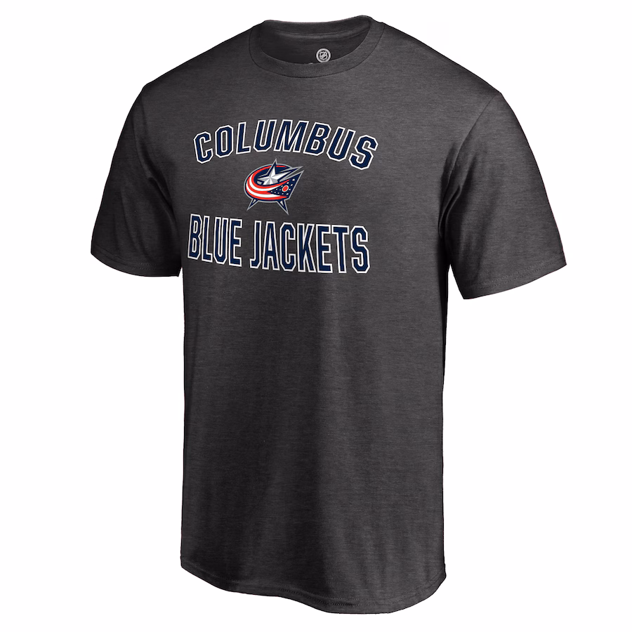 Men's Columbus Blue Jackets Heathered Gray Victory Arch T-Shirt - ujerseystore