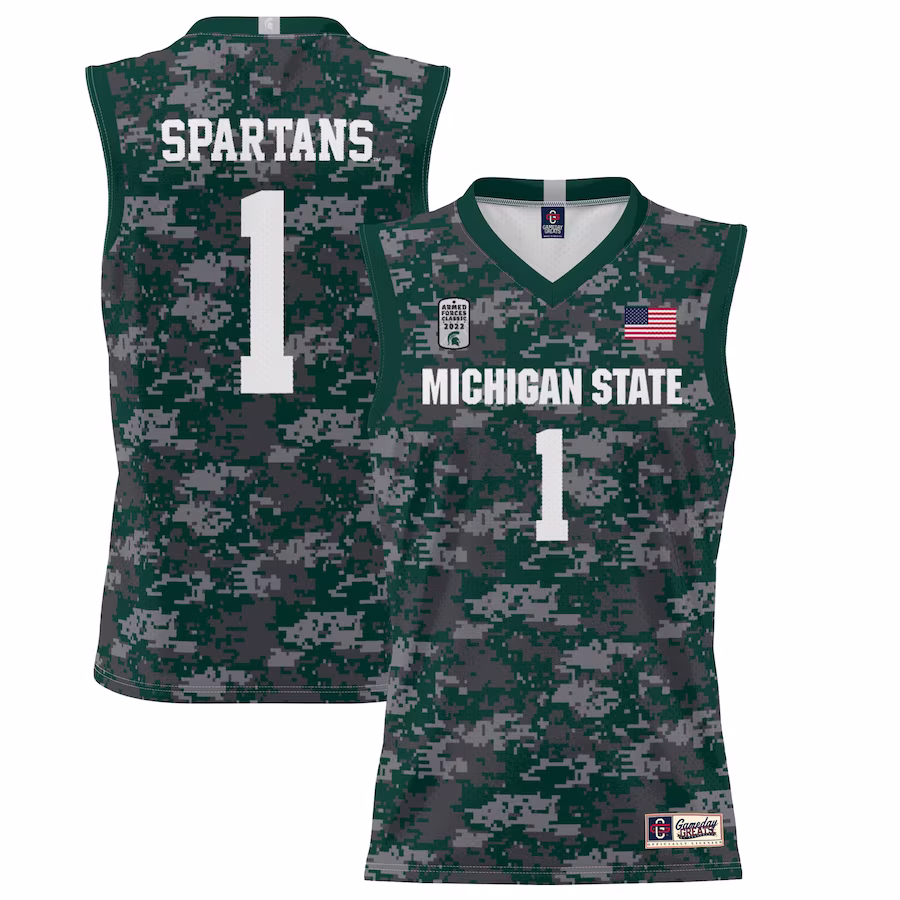 #1 Michigan State Spartans GameDay Greats 2022 Carrier Classic Lightweight Jersey - Green - ujerseystore