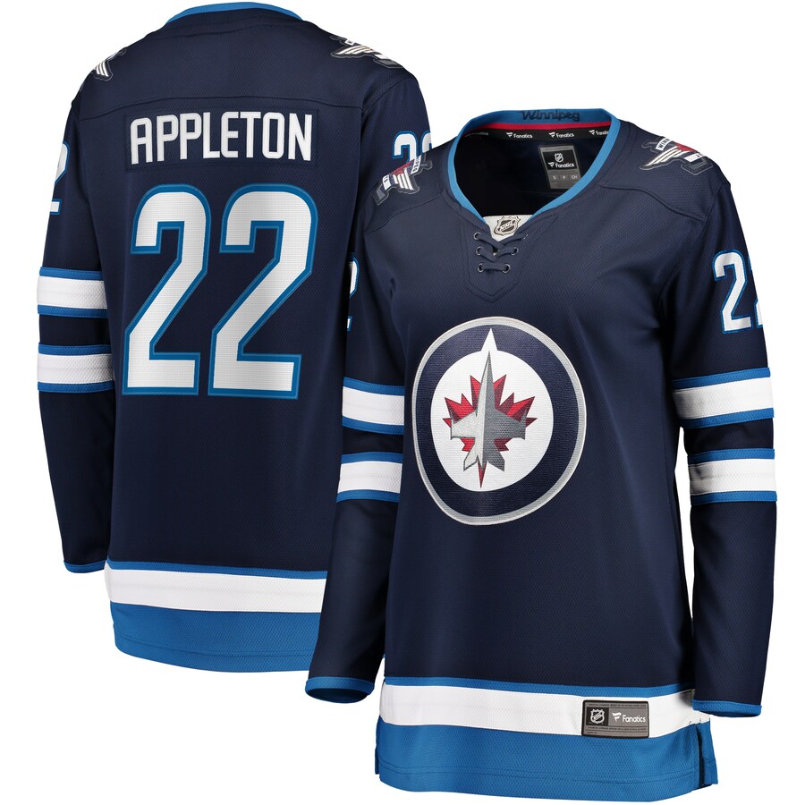 Women's Winnipeg Jets Mason Appleton Fanatics Branded Navy Home Breakaway Jersey - ujerseystore