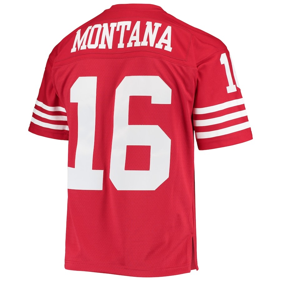 Men's San Francisco 49ers Joe Montana Mitchell & Ness Scarlet Legacy Replica Jersey - ujerseystore