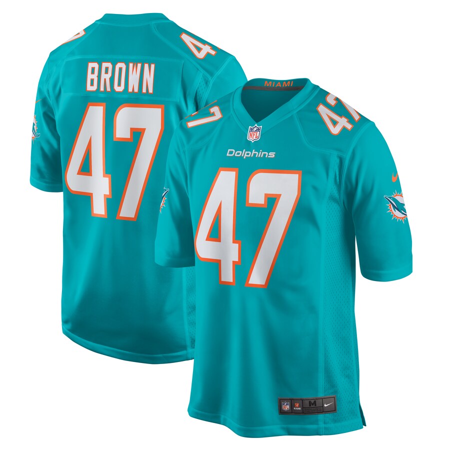Men's Miami Dolphins Cam Brown Nike Aqua Game Jersey - ujerseystore