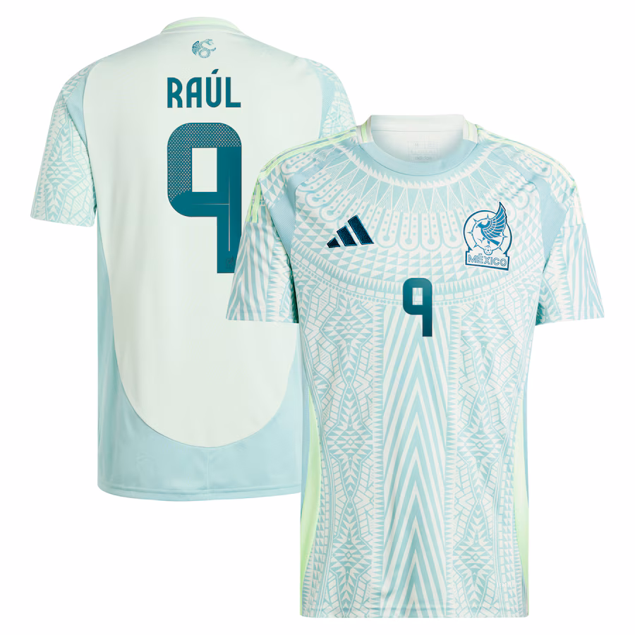 Men's Mexico National Team Raul Jimenez adidas Green 2024 Away Replica Player Jersey - ujerseystore