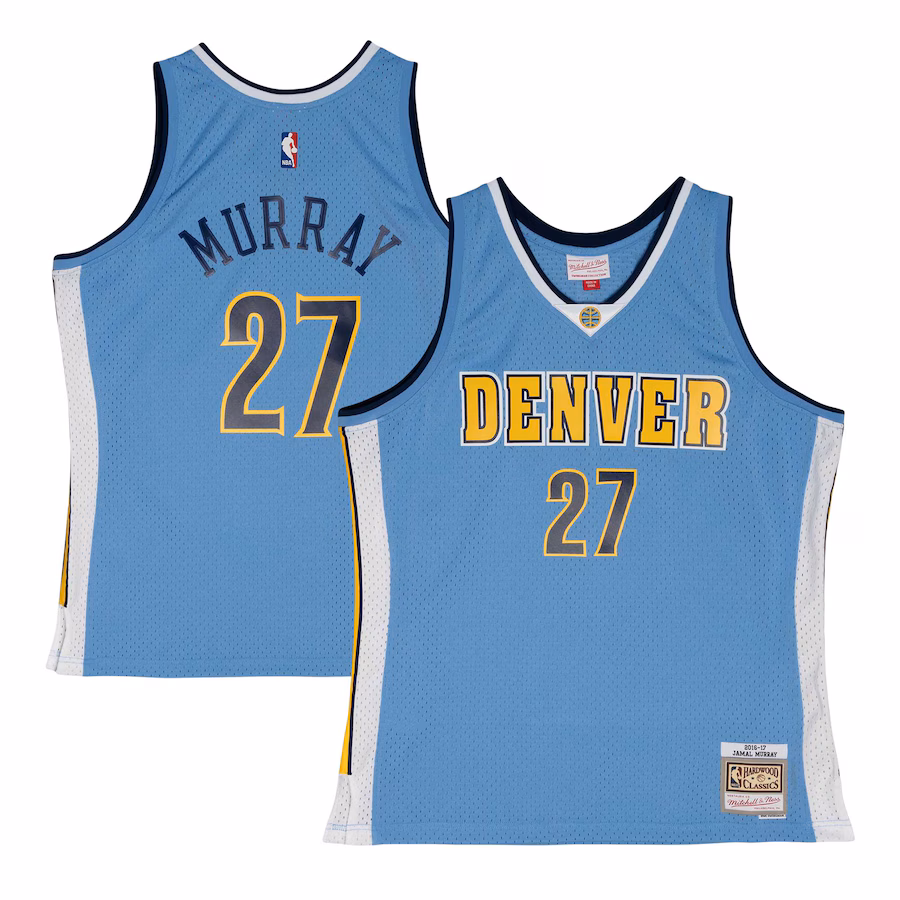 Men's Denver Nuggets Jamal Murray Mitchell & Ness Powder Blue 2016/17 Throwback Swingman Jersey - ujerseystore