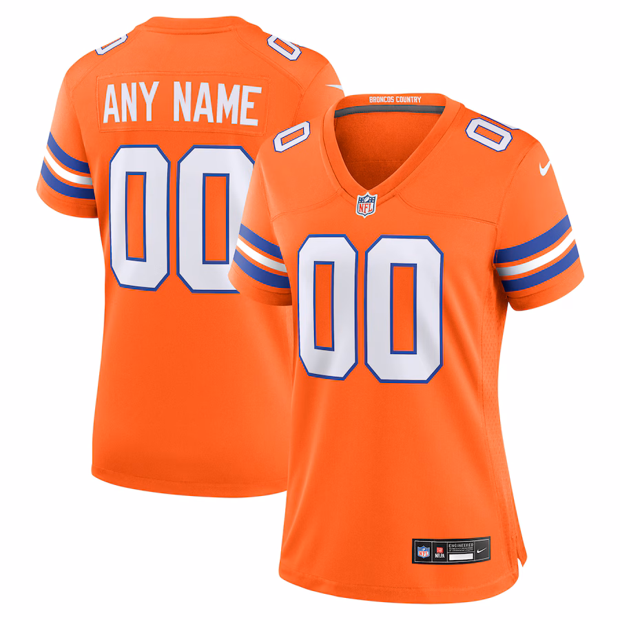Women's Denver Broncos Nike Orange Mile High Collection 1977 Throwback Custom Game Jersey - ujerseystore