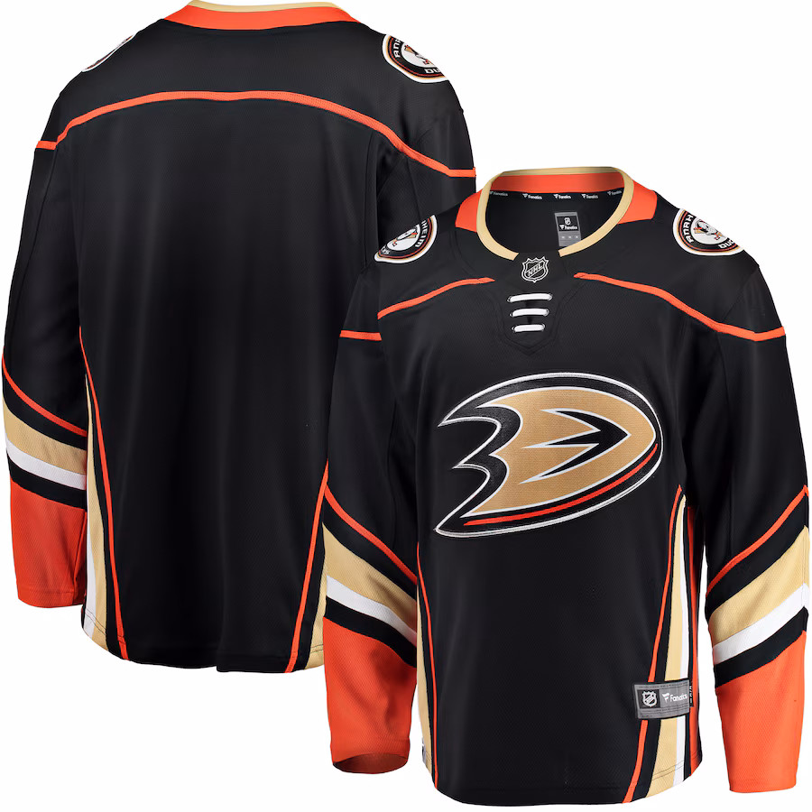 Men's Anaheim Ducks Fanatics Black Breakaway Home Jersey - ujerseystore