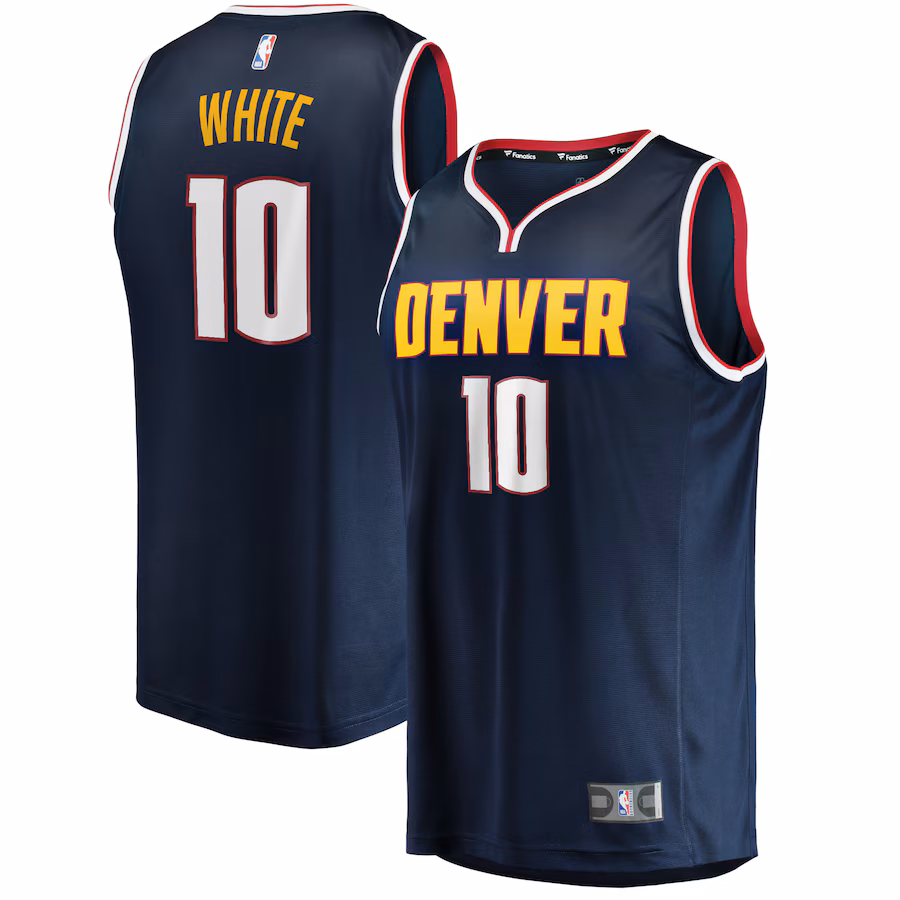 Men's Denver Nuggets Jack White Fanatics Navy Fast Break Player Jersey - Icon Edition - ujerseystore