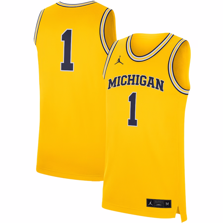 Michigan Wolverines Jordan Brand Replica Jersey - Maize - ujerseystore