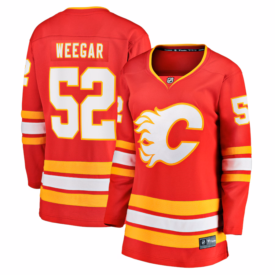 Women's Calgary Flames MacKenzie Weegar Fanatics Red Home Breakaway Player Jersey - ujerseystore