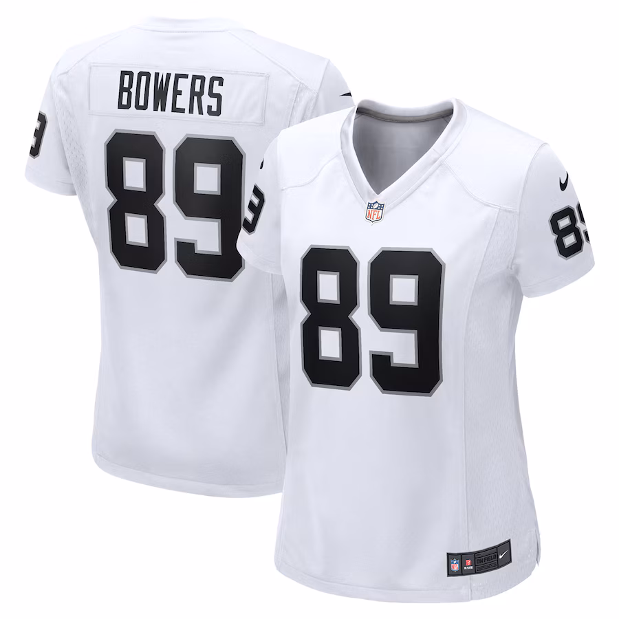 Women's Las Vegas Raiders Brock Bowers Nike White Game Jersey - ujerseystore