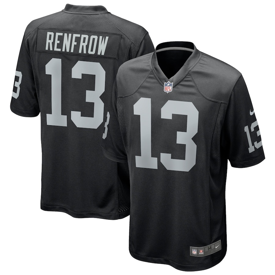 Men's Las Vegas Raiders Hunter Renfrow Nike Black Game Player Jersey - ujerseystore