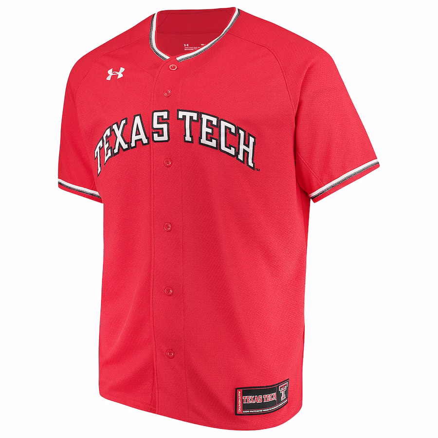 Texas Tech Red Raiders Under Armour Performance Replica Baseball Jersey - Red - ujerseystore