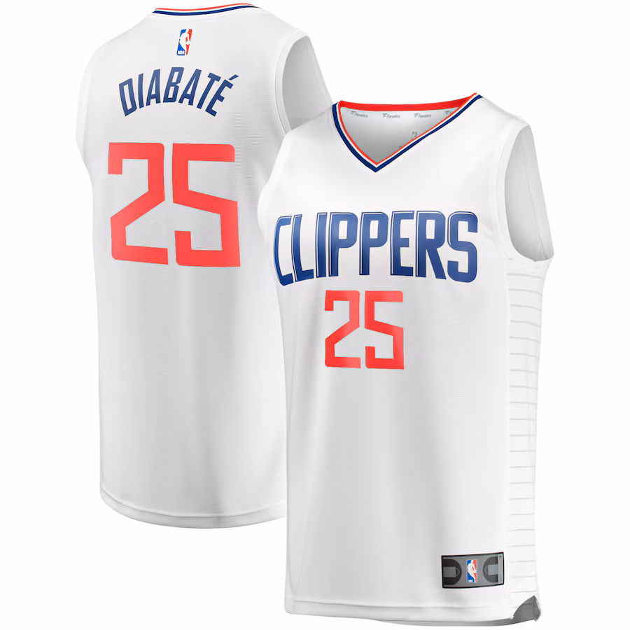 Men's LA Clippers Moussa Diabaté Fanatics White Fast Break Player Jersey - Association Edition - ujerseystore