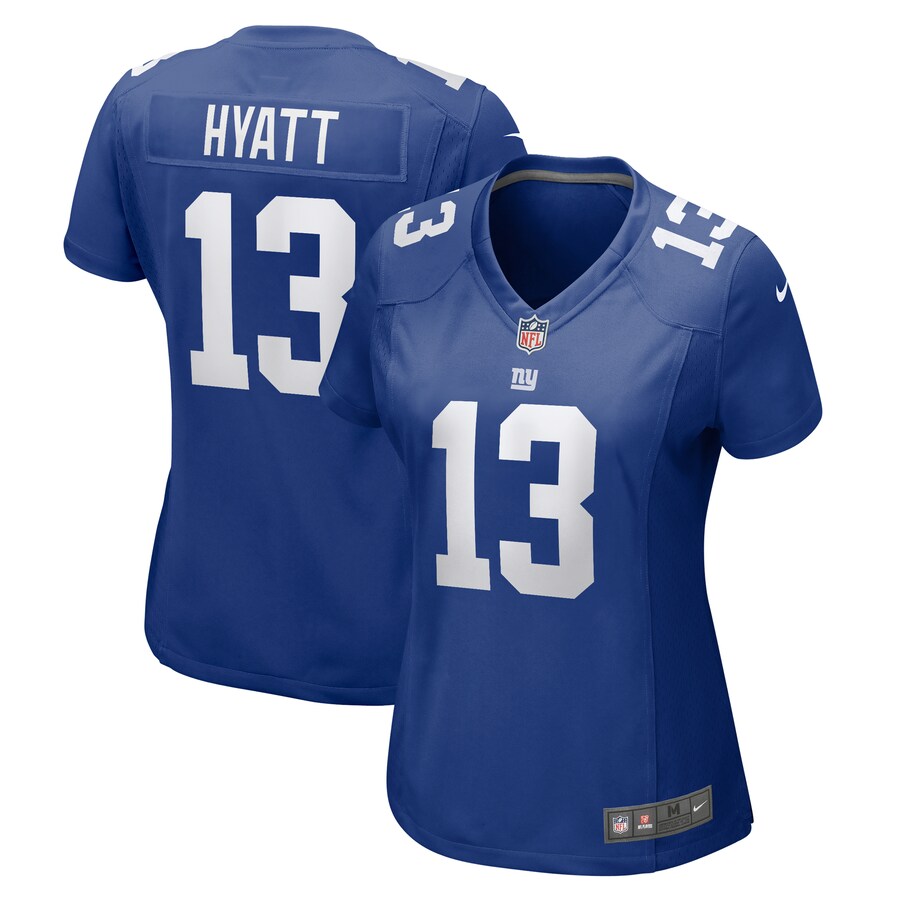 Women's New York Giants Jalin Hyatt Nike  Royal Team Game Jersey - ujerseystore
