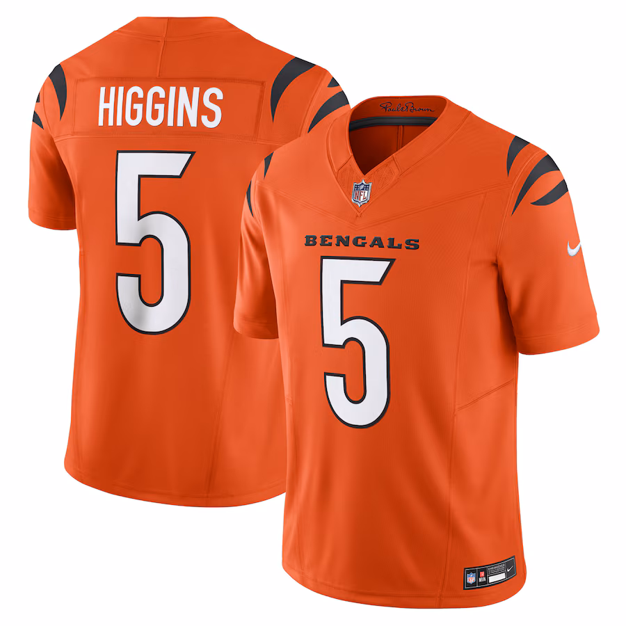 Men's Cincinnati Bengals Tee Higgins Nike Orange Vapor F.U.S.E. Limited Jersey - ujerseystore