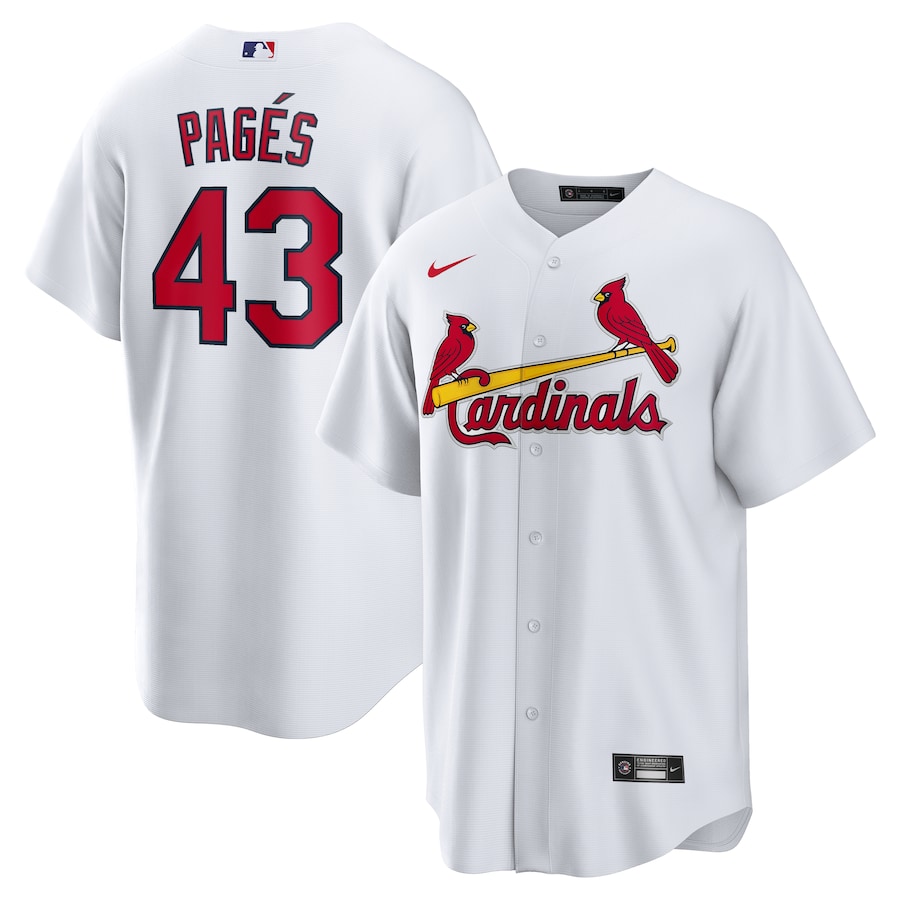 Men's St. Louis Cardinals Pedro Pagés Nike White Home Replica Jersey - ujerseystore