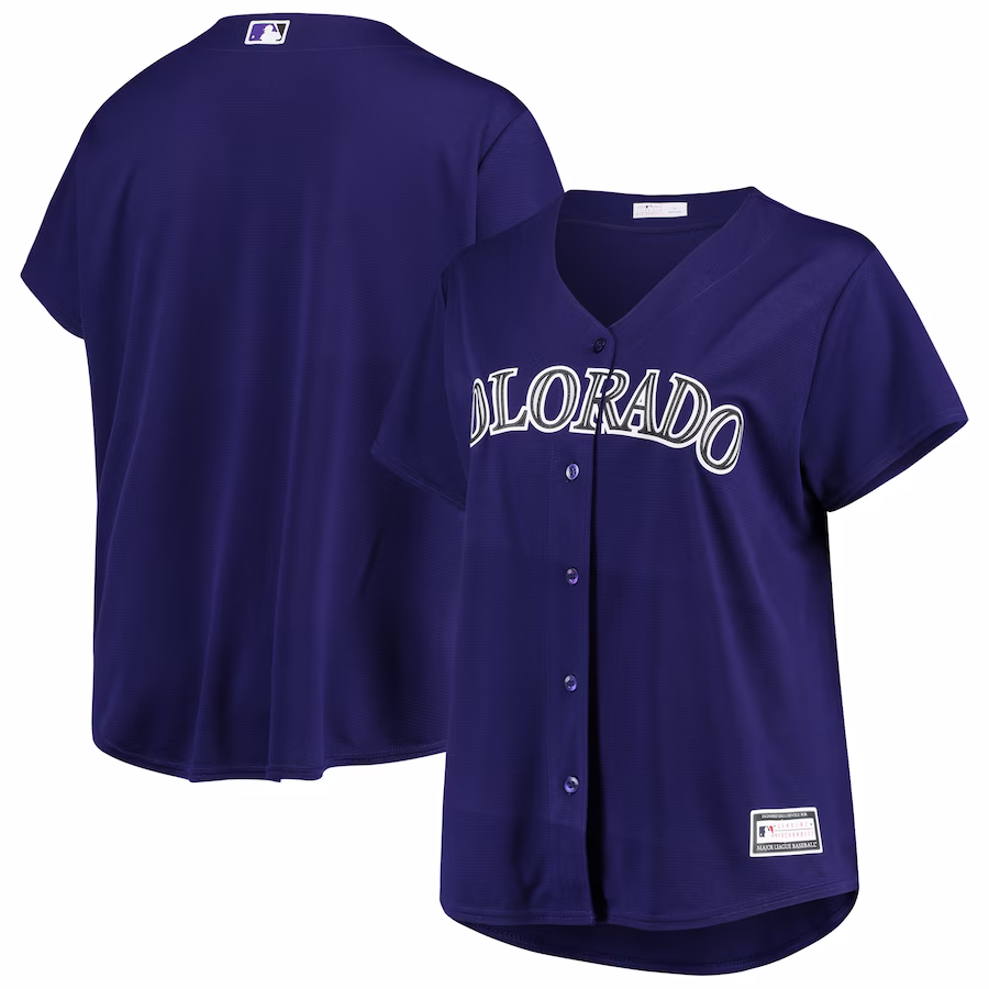 Women's Colorado Rockies Purple Plus Size Alternate Replica Team Jersey - ujerseystore