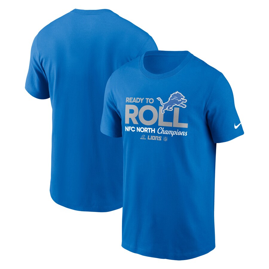 Men's Detroit Lions Nike Blue 2024 NFC North Division Champions Locker Room Trophy Collection T-Shirt - ujerseystore