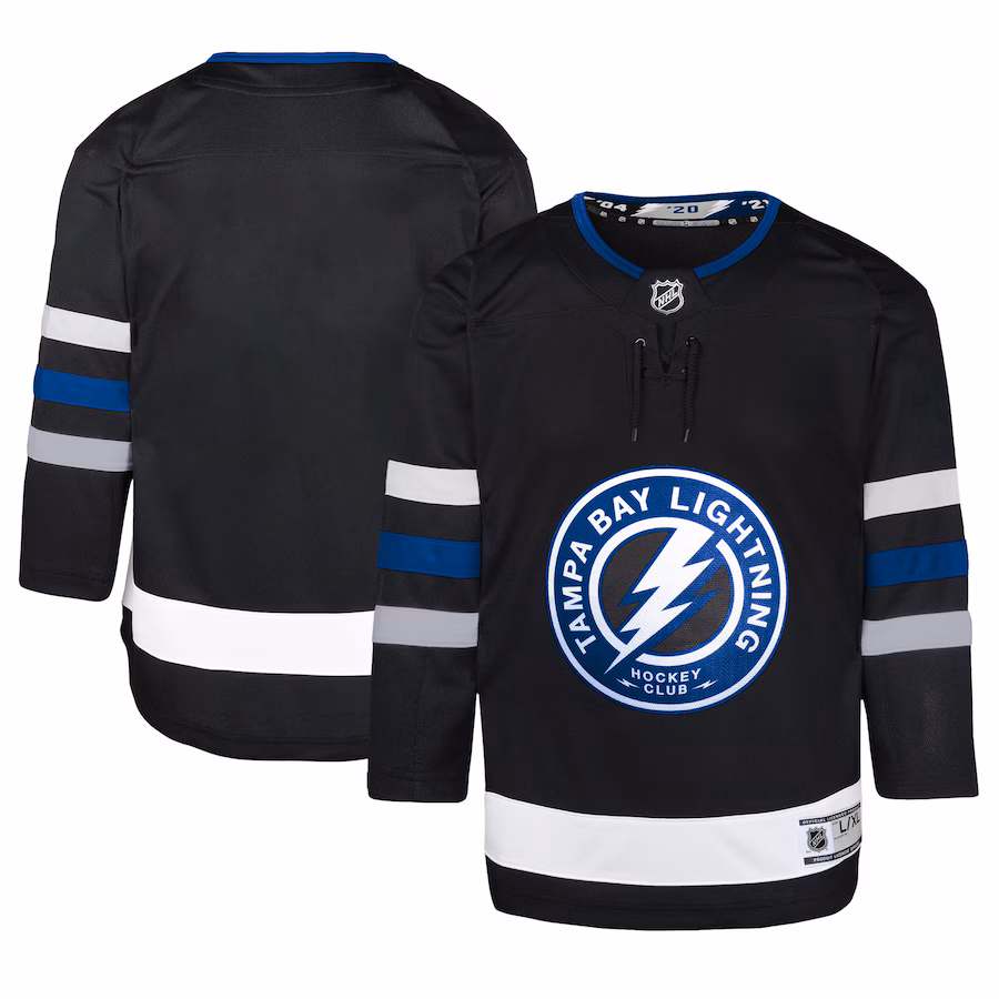 Youth Tampa Bay Lightning Outerstuff Black Alternate Premier Jersey - ujerseystore